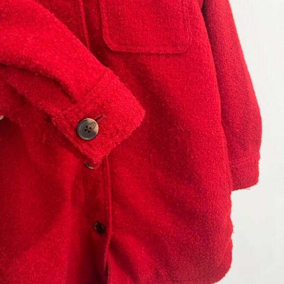 Old Navy Women's Robbie Red Wool Shacket Coat Button Down Utility XS - Picture 6 of 7